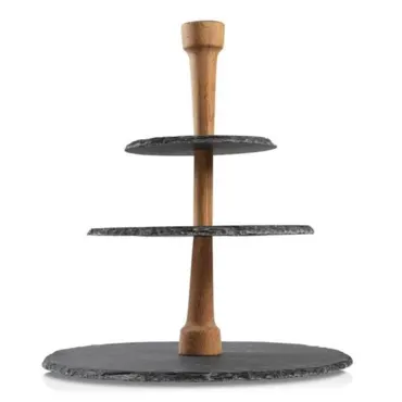 Party Tower schwarz Schiefer und Eiche 300x300x335mm