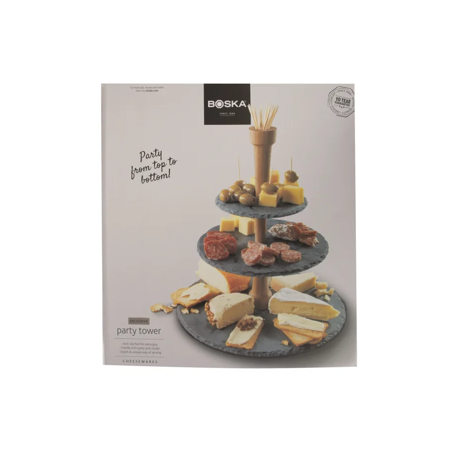 Party Tower schwarz Schiefer und Eiche 300x300x335mm