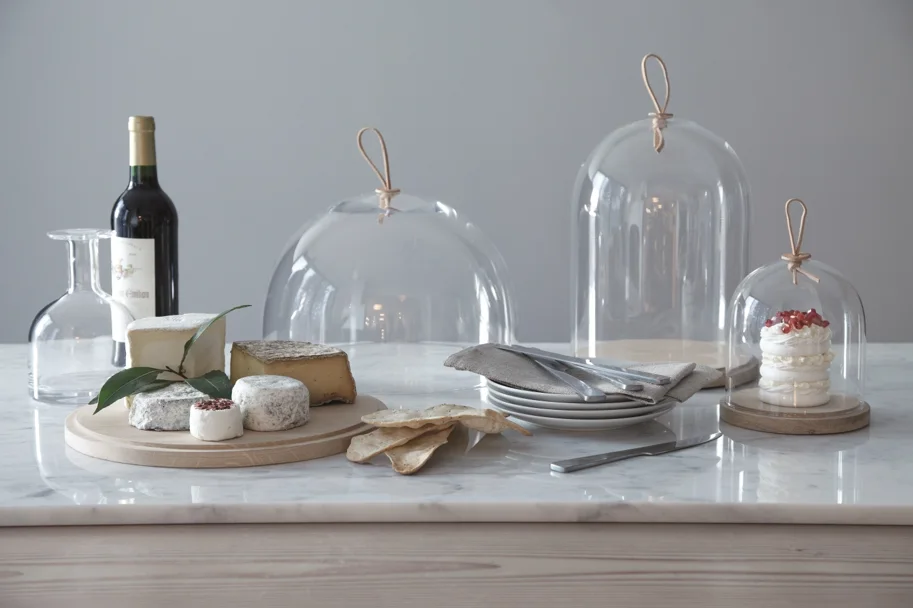 Ivalo Haube mit Platte aus Esche D32cm transparent