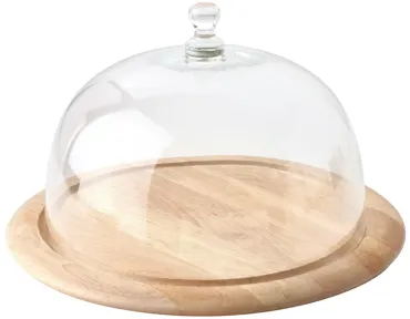 Gummibaum Käseglocke rund, 2tlg. 33x19.5 cm