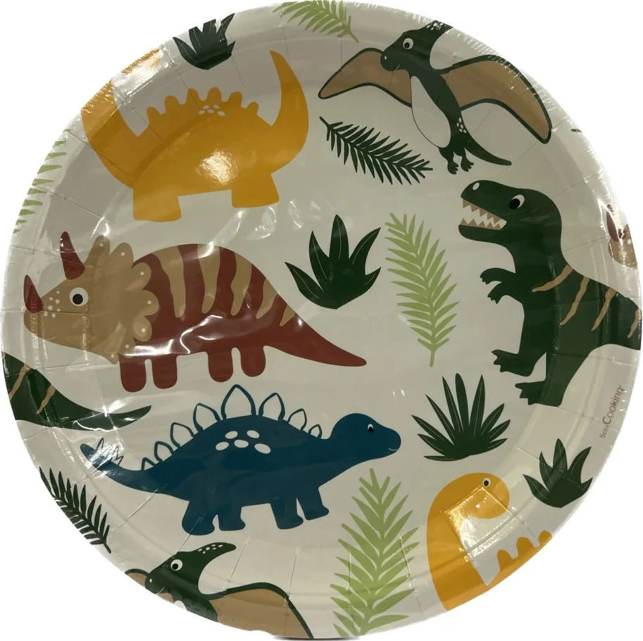 8er Set Pappteller Dino D23cm