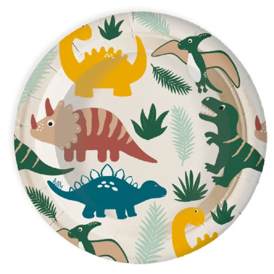 8er Set Pappteller Dino D23cm