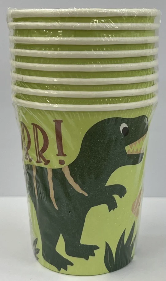 8er Set Pappbecher Dino 250ml
