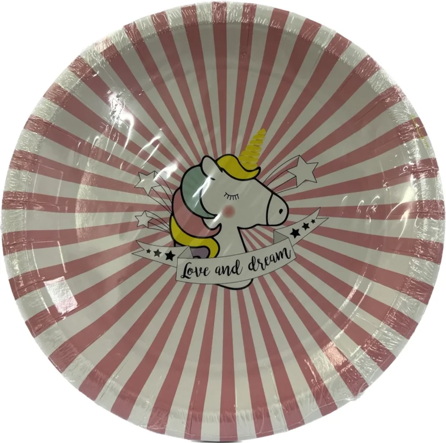 8er Set Pappteller Einhorn D23cm