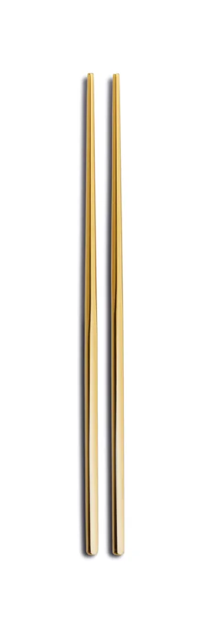 2er Set Palillos Essstäbchen 18/10 gold