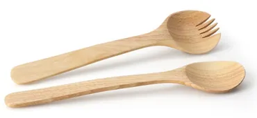 Gummibaum Salatbesteck 31 cm