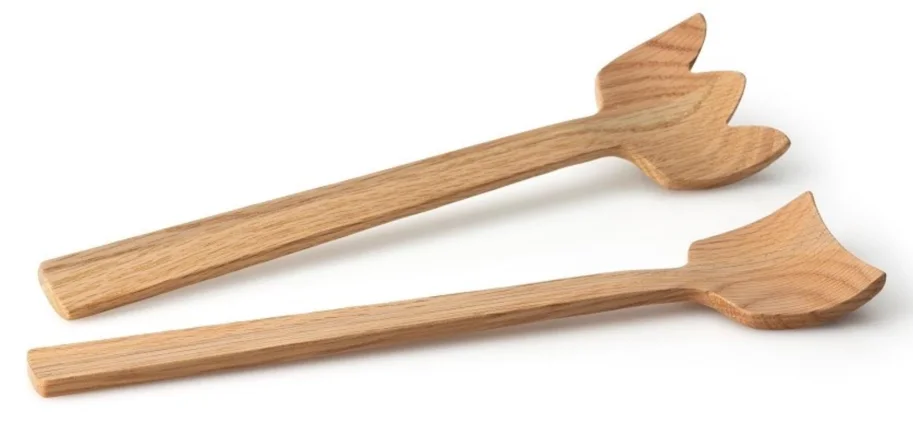Eiche Salatbesteck Tulip, 30.5 cm