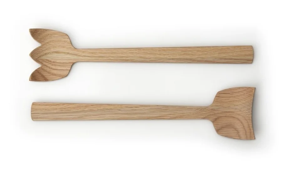 Eiche Salatbesteck Tulip, 30.5 cm