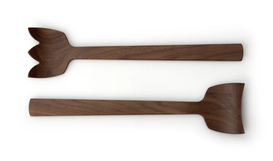 Walnuss Salatbesteck Tulip, 30.5 cm