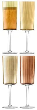 4er Set Gems Champagnerglas 210ml bernstein assort.