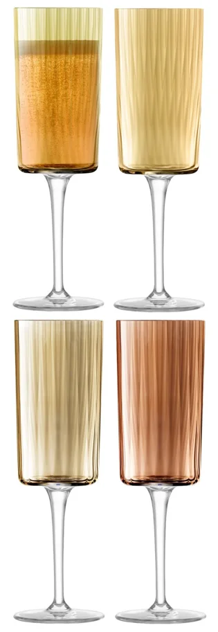 4er Set Gems Champagnerglas 210ml bernstein assort.