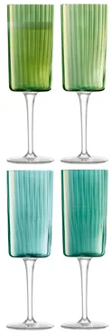 4er Set Gems Champagnerglas 210ml jade assort.