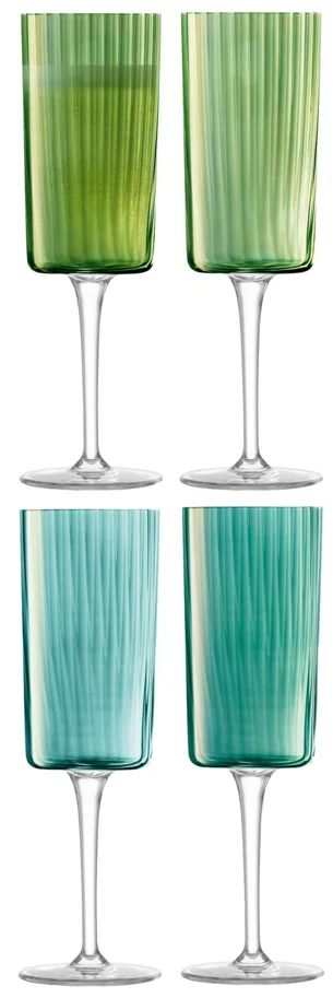 4er Set Gems Champagnerglas 210ml jade assort.