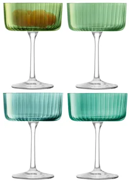 4er Set Gems Champagner-/Cocktailglas 230ml jade assort.