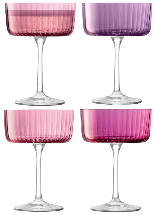 4er Set Gems Champagner-/Cocktailglas 230ml granat assort.