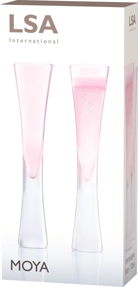 2er Set Moya Sektflöte - 170ml hellrosa