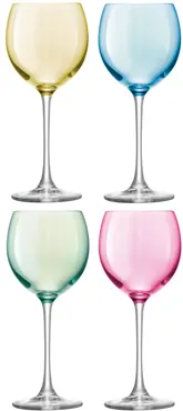 4er Set Polka Weinglas 400ml - pastell assort.