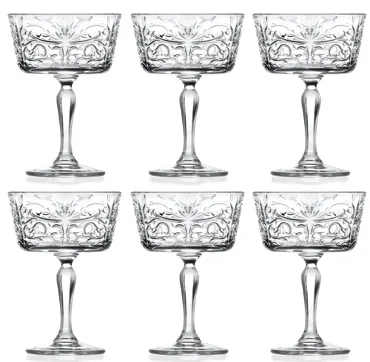 6er Set Tattoo Coppe Champagnerkelch Ø10 H14 cm, 27cl