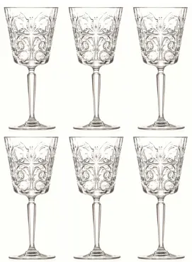 6er Set Tattoo Weinglas Ø8.8 H19.4 cm, 29cl