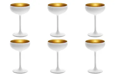 6er Set Elements Sektschale 230ml weiss/gold