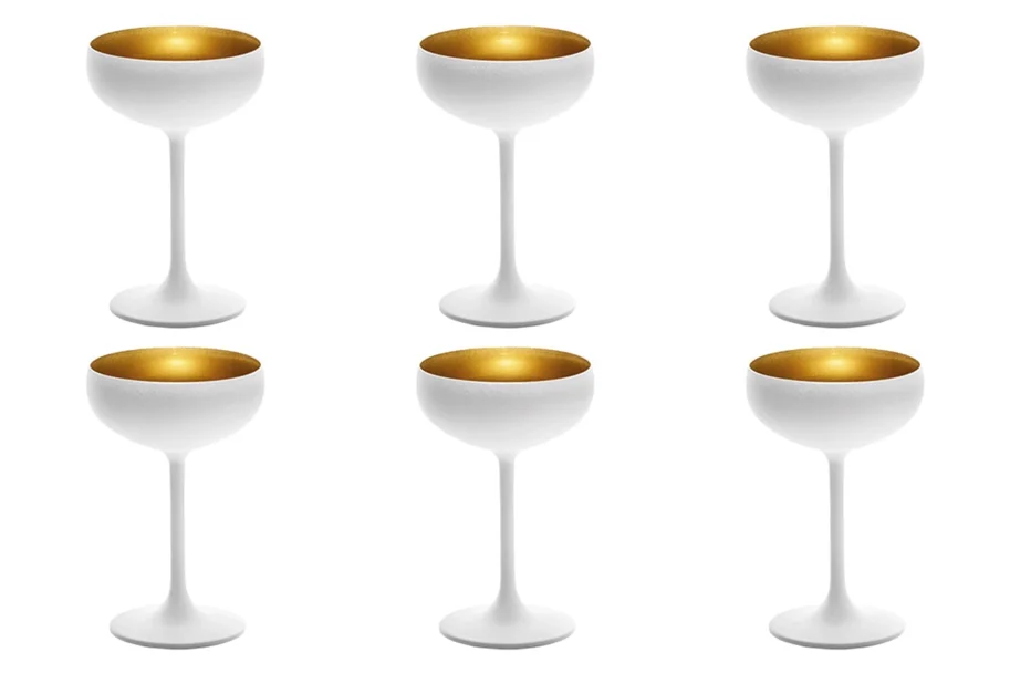 6er Set Elements Sektschale 230ml weiss/gold