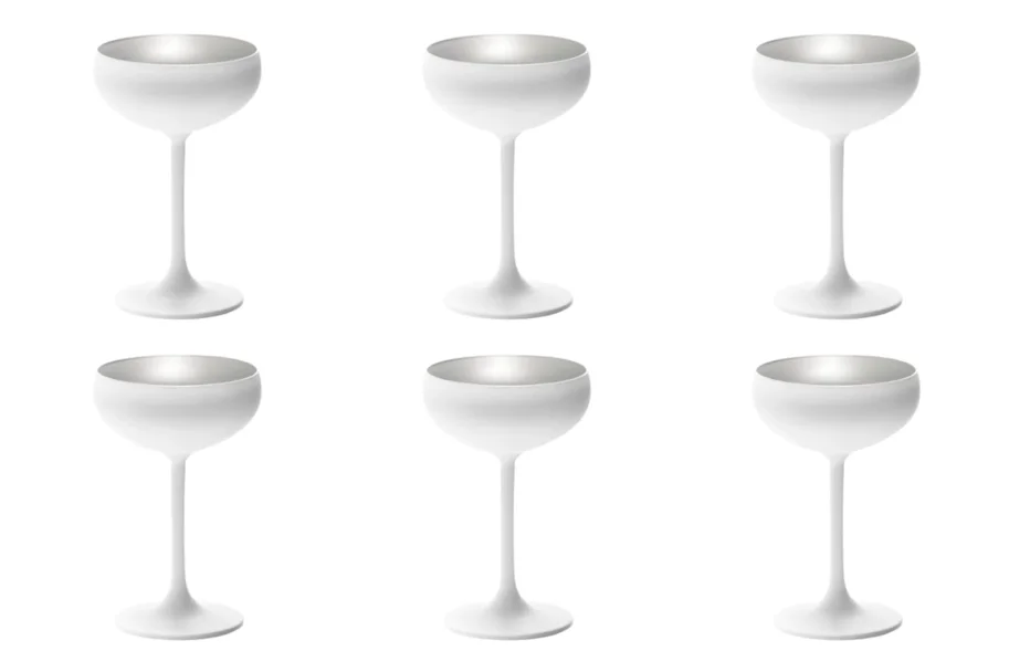 6er Set Elements Sektschale 230ml weiss/silber