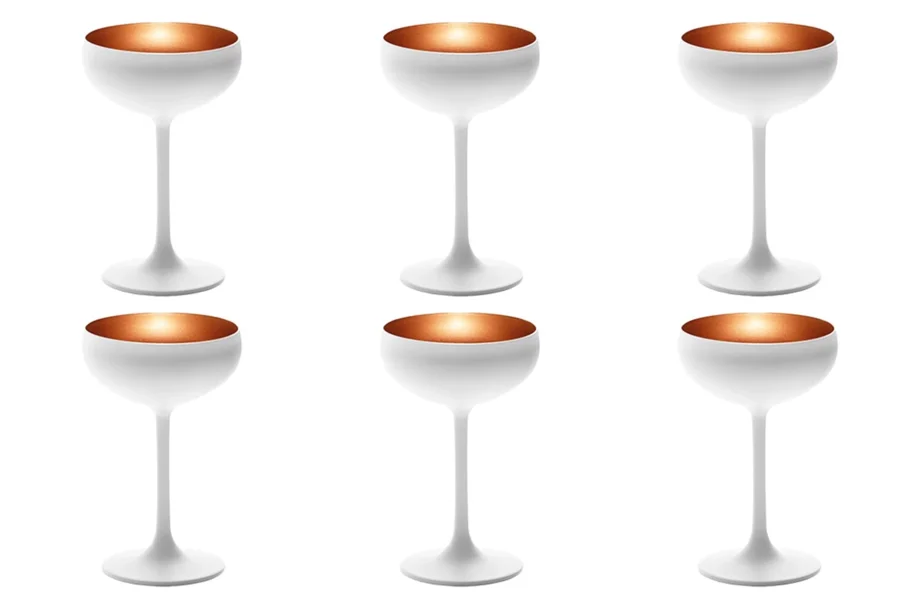6er Set Elements Sektschale 230ml weiss/bronze