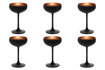 6er Set Elements Sektschale 230ml schwarz/bronze