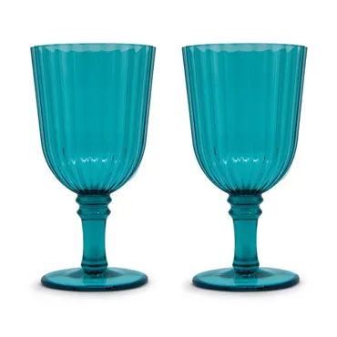 2er Set Gläser aus Acryl 460ml, türkis