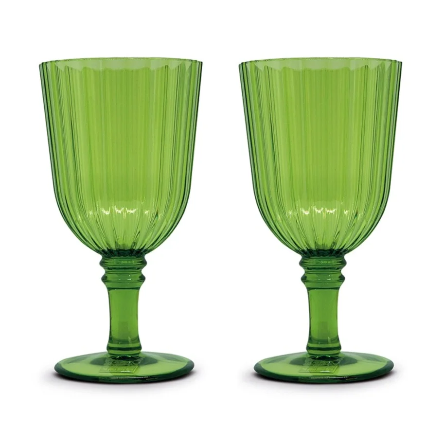 2er Set Gläser aus Acryl 460ml, grün