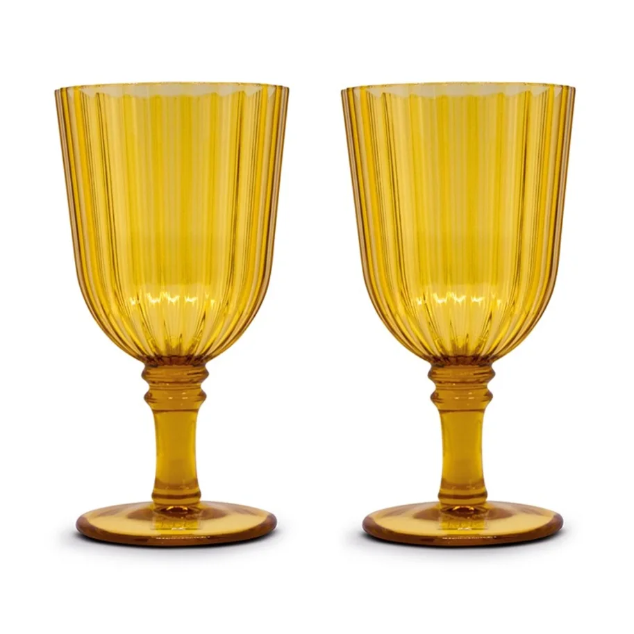 2er Set Gläser aus Acryl 460ml, bernstein