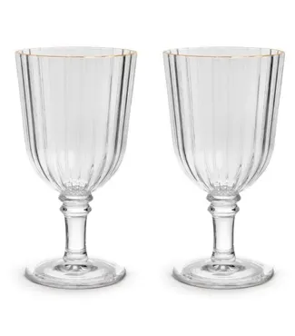 2er Set Gläser aus Acryl 460ml, gold