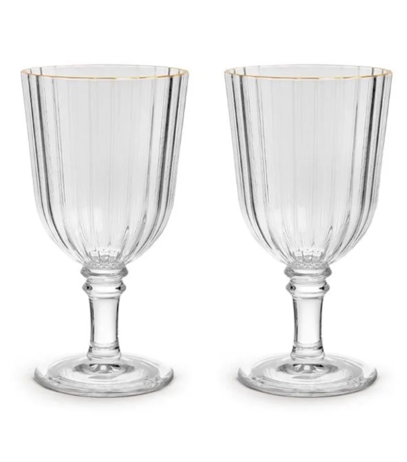 2er Set Gläser aus Acryl 460ml, gold