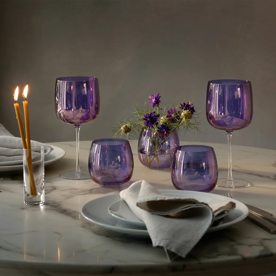 4er Set Aurora Weinglas 450ml polar violet
