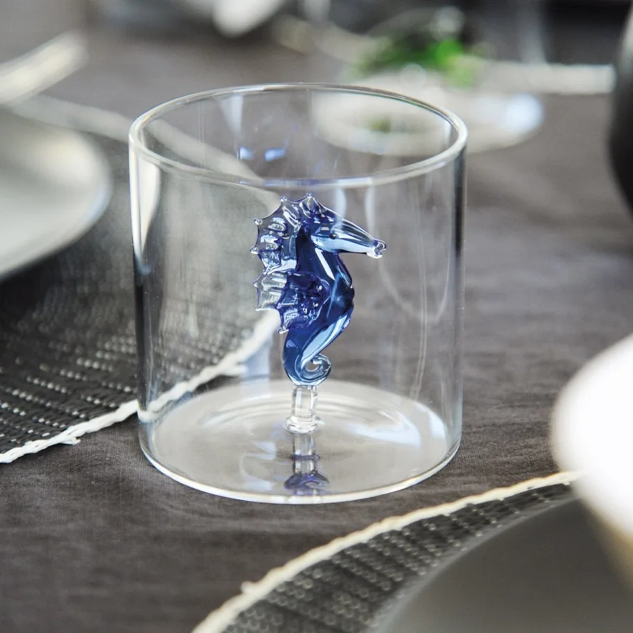 Glas aus Borosilikat 250ml Seepferdchen