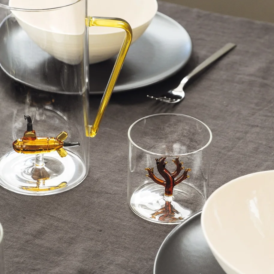 Glas aus Borosilikat 250ml Koralle