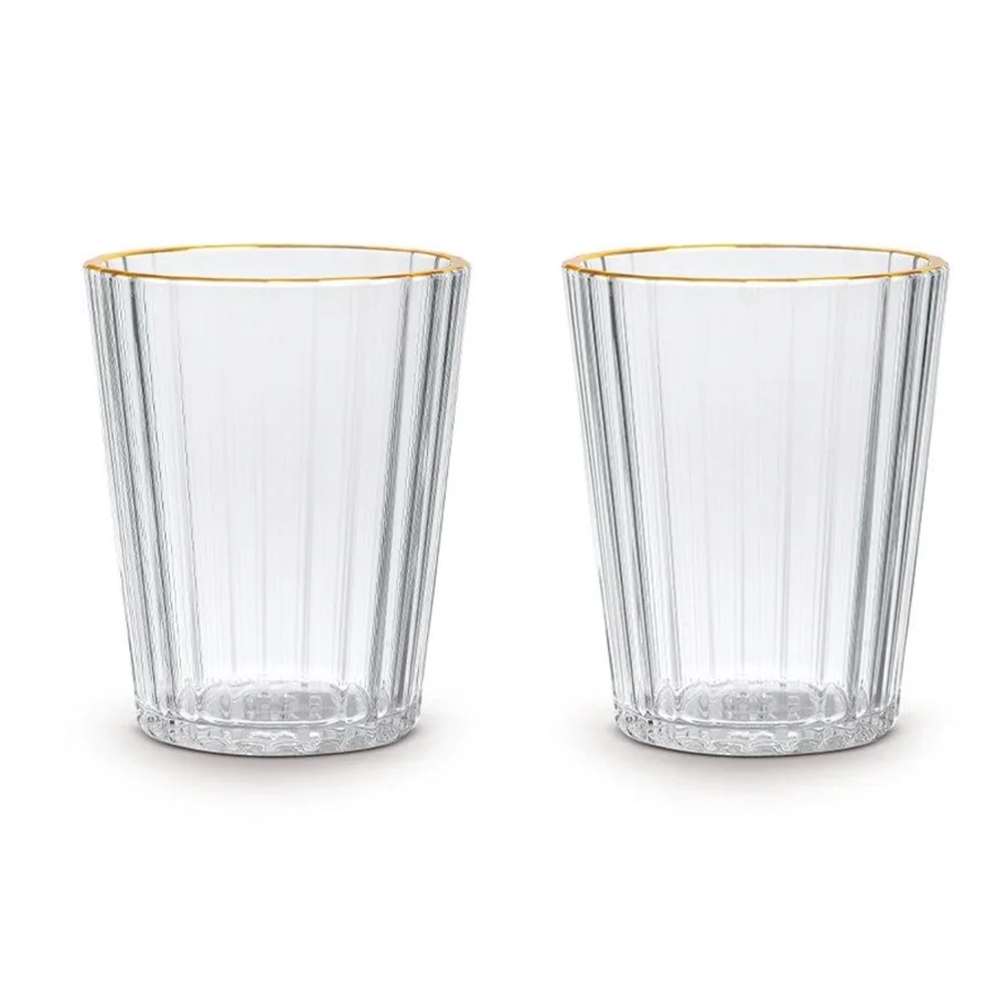 2er Set Gläser aus Acryl 350ml, gold
