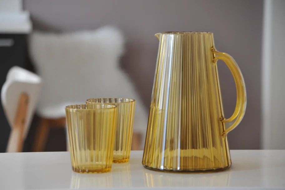 2er Set Gläser aus Acryl 350ml, bernstein