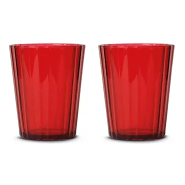 2er Set Gläser aus Acryl 350ml, rot