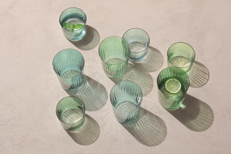 4er Set Gems Longdrinkglas 560ml jadegrün assort.