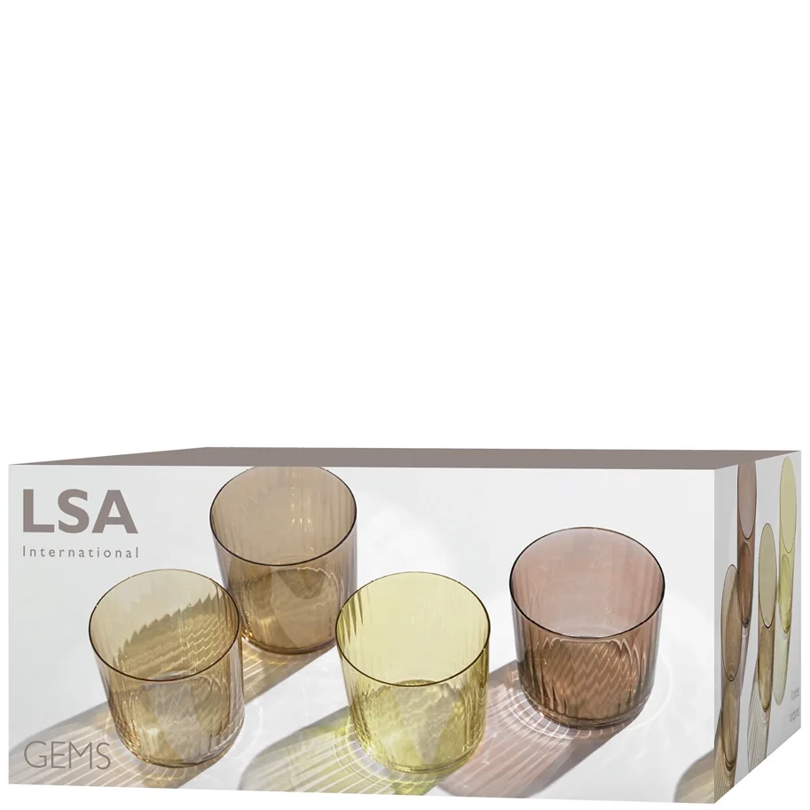 4er Set Gems Trinkbecher 310ml bernstein assort.
