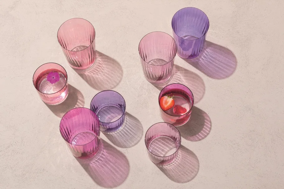 4er Set Gems Longdrinkglas 560ml granat assort.