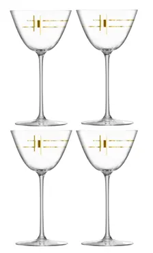 4er Set Century Martiniglas 195ml gold