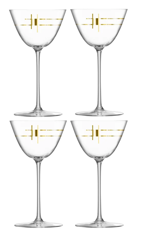 4er Set Century Martiniglas 195ml gold