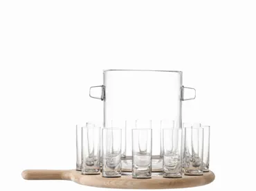 Paddle Wodka Servierset Unterteil aus Eiche L38.5cm - klar