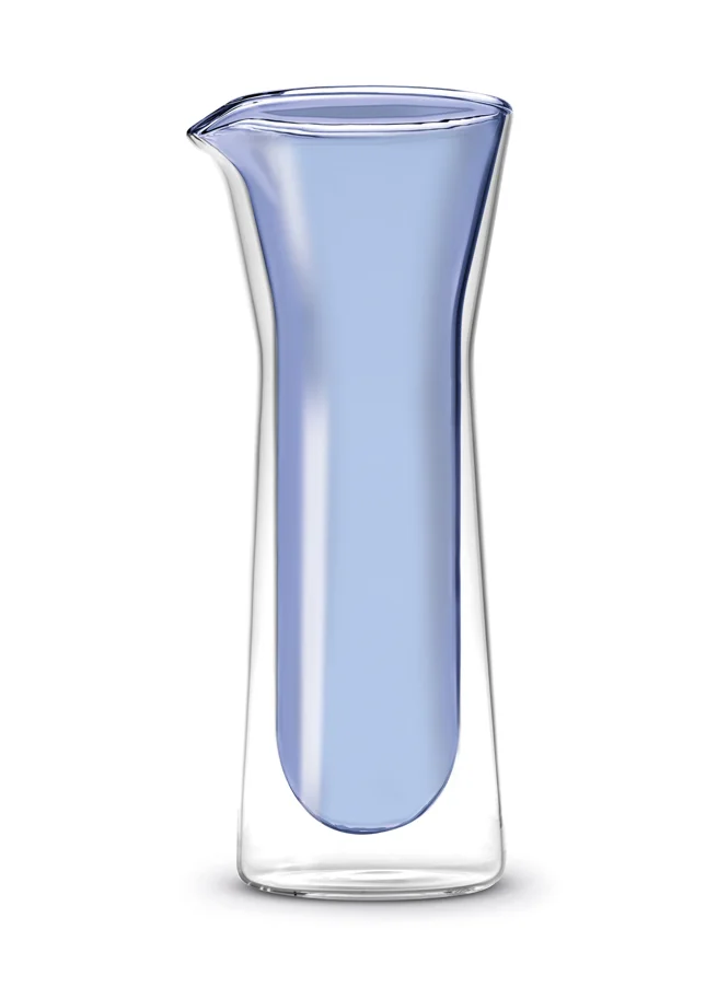 Glaskaraffe doppelw. blau, 800ml