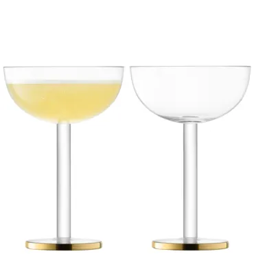 2er Set Luca Coupe Glas 200ml gold