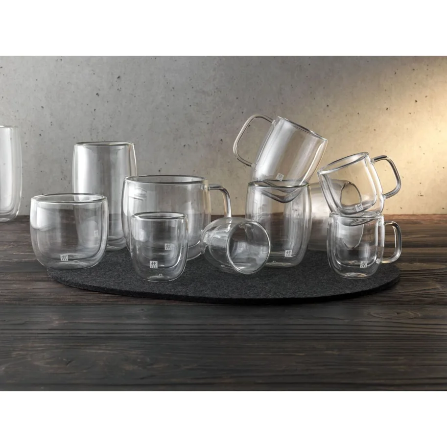 2er Set Sorrento Plus Espressoglas mit Henkel 80ml