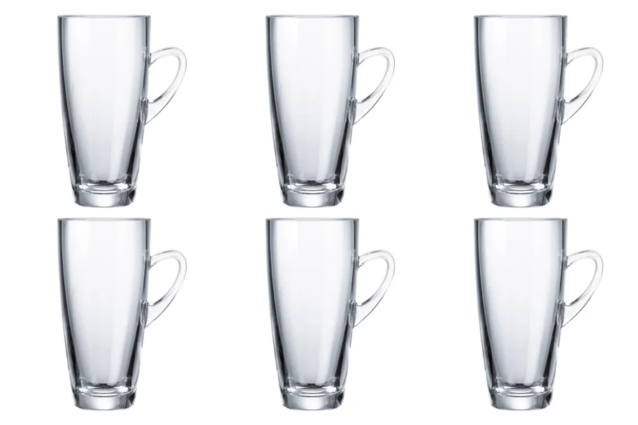 6er Set Kenia Glas Henkelbecher hoch 32cl