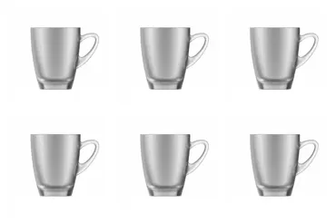 6er Set Kenia Glas Henkelbecher breit satiniert 31cl